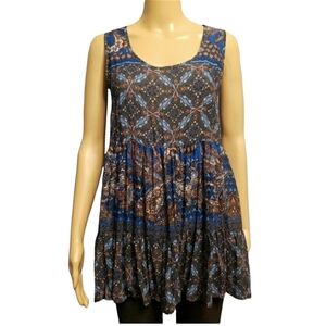 Karen Kane Boho Sleeveless Tunic Blouse Size S